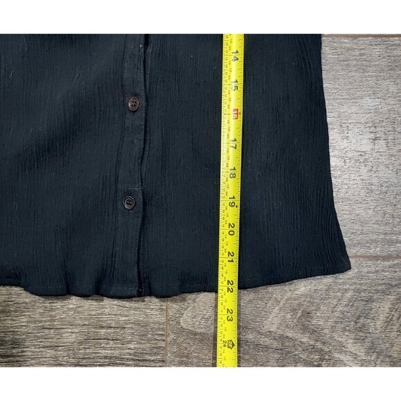 New York&Co Maxi Skirt Black Floral Sleevless Top Crinkle Size S 1990 Vintage - Picture 10 of 16